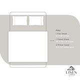 Linen Home 100% Cotton Percale Sheets Full Size, White, Deep Pocket, 4 Pieces Set - 1 Flat, 1 Deep Pocket Fitted Sheet and 2 Pillowcases, Crisp Cool and Strong Bed Linen Linen Home