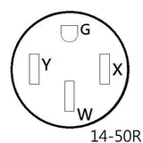 Parkworld NEMA 14-50 Extension Cord for RV Hookup and EV Charger, 4-Prong, 50 AMP, 125/250 Volts, 12500 Watts (10FT) Parkworld