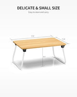 Ruxury Foldable Lap Desk Laptop Stand Bed Desk Table Tray, Breakfast Serving Tray, Portable & Lightweight Mini Table, Lap Tablet Desk for Sofa Couch Floor - Wood Ruxury