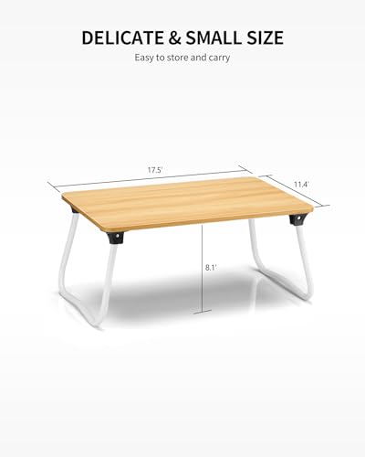 Ruxury Foldable Lap Desk Laptop Stand Bed Desk Table Tray, Breakfast Serving Tray, Portable & Lightweight Mini Table, Lap Tablet Desk for Sofa Couch Floor - Wood Ruxury