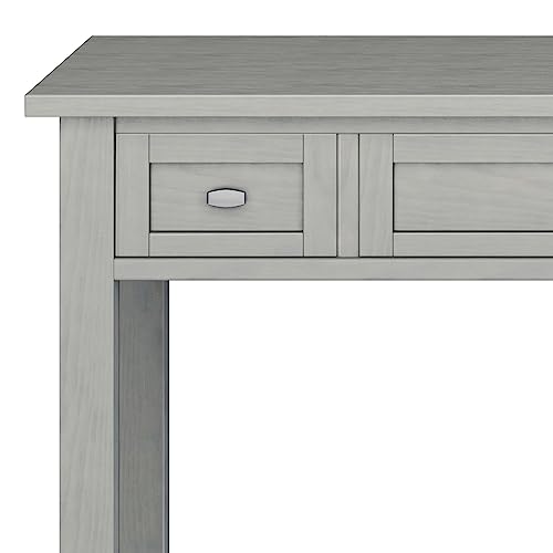 SIMPLIHOME Warm Shaker SOLID WOOD Transitional 48 Inch Wide Desk in Fog Grey, for The Office Desk, Writing Table, Workstation and Study Table SIMPLIHOME