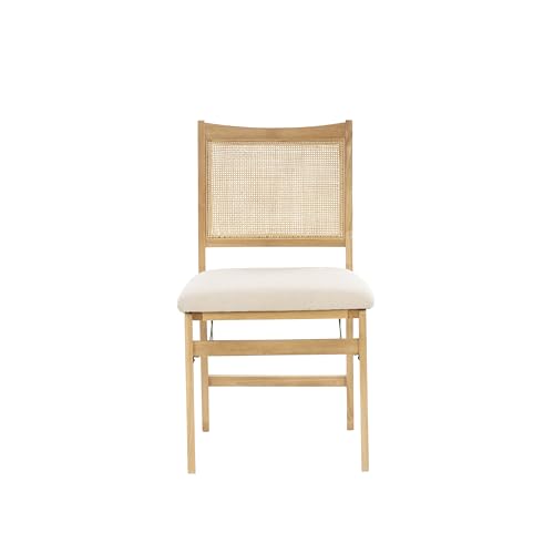 Powell Kasi Beige Rattan Cane Folding Foldable Dining Side Chair, Natural Powell
