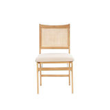 Powell Kasi Beige Rattan Cane Folding Foldable Dining Side Chair, Natural Powell