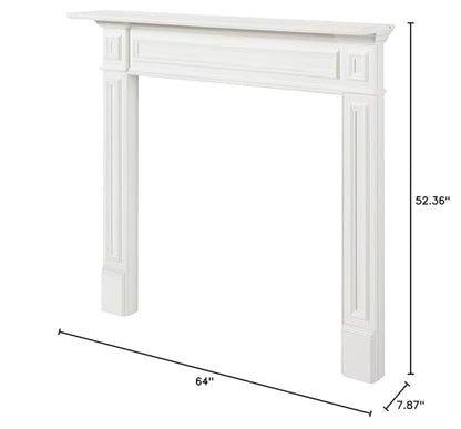 Pearl Mantels ARYB48525 Furniture for Your Fireplace, Premium Grade A MDF Mantel Surround, Crisp White Paint, Interior Opening 48" W x 42" H