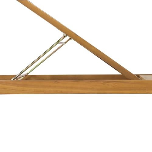 Christopher Knight Home Vauz Patio Chaise Lounge Chair Outdoor, Acacia Wood Poolside Sun Lounger with Slatted Design, Open Frame Pool Lounger with Adjustable Backrest, Natural (Frame Only)