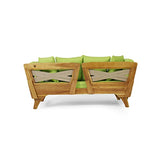 Christopher Knight Home Serene Outdoor Expandable Daybed with Cushions - Acacia Wood - Teak/Light Green/Khaki Christopher Knight Home