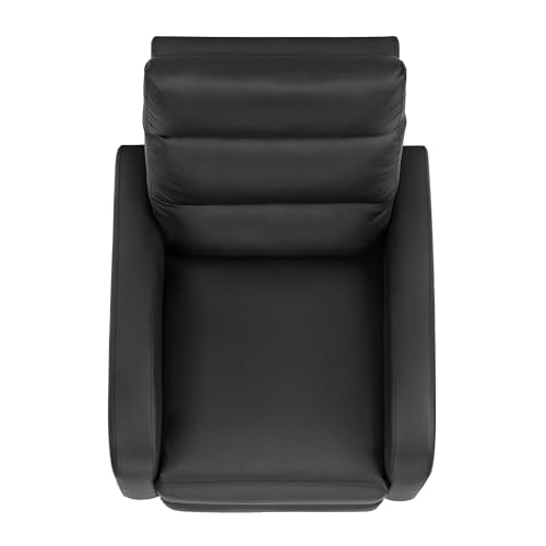 KISLOT Recliner Chair for Adults Push Back Armchair Home Theater Seating with Lumbar Support Single Sofa for Living Room.Black(PU Leather) KISLOT