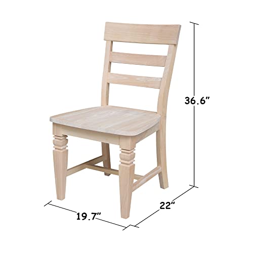 International Concepts Java Chair with Solid Wood Seat, Unfinished IC International Concepts