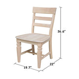 International Concepts Java Chair with Solid Wood Seat, Unfinished IC International Concepts