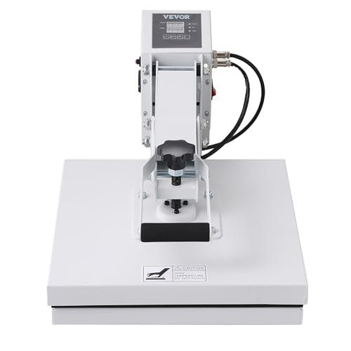 VEVOR Heat Press, 15"x15" T-Shirt Press Machine with Quick Heat-Up, Digital Power Industrial Sublimation for Vinyl Transfer, Efficient High Pressure Device, White VEVOR