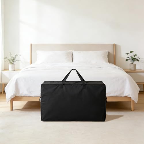 shgsgWK Folding Mattress Storage Bag, Heavy-Duty Foldable Waterproof Dustproof Carrying Case for Memory Foam Tri-Fold Mattress, Futon, Topper (Black) shgsgWK