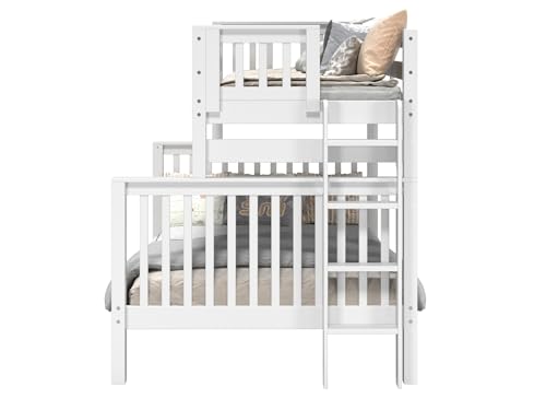 Bedz King BK961EL Bunk Bed, Twin over Full, White Bedz King