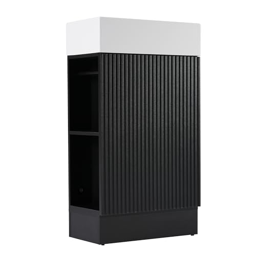 Merax Bathroom Vanity with Sink 18.6 Inch, Cabinet with Storage Shelf & Toilet Paper Holder, Left or Right Available, Merax