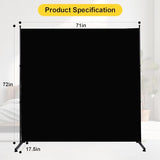 Room Divider 6FT Single Panel Privacy Screen, 71'' Wide Fabric Indoor Room Divider Wall Divider for Room Separation, Portable Room Partitions and Dividers Freestanding Temporary Wall Room Separators HOMSCREENER