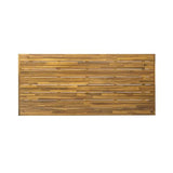 Christopher Knight Home Harpe Outdoor Patio Acacia Wood Dining Table Rectangular, Wood Slat Panel Top Dining Table, Dining Table for Backyard, Garden, Lawn,Teak Finish+Black 32.00" Dx69.00 Wx30.00 H Christopher Knight Home