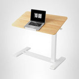 FLEXISPOT H7 PRO Mobile Standing Desk Adjustable Overbed Table Pneumatic with Wheels 90°Tiltable Portable Laptop Desk Rolling Computer Cart Foldable Bedside Table(31.5" W x 17.7" D D, Maple) FLEXISPOT