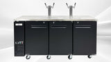 Beer Keg Dispenser Kegerator Commercial Refrigerator 72" Brew Fridge cooler Stainless steel NSF 4 Tap, Black, Three Half Keg, 2 Tower UDD24-72 cooler depot