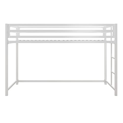 DHP Miles White Metal Junior Twin Loft Bed for Kids DHP