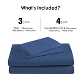 ClevaHome Sheet Set Twin Size, 3-Piece Bedding, Lightweight & Super Soft Easy Care Microfiber– Shrinkage & Fade Resistant Bedding Set with 14'' Deep Pockets (Navy Blue) Cleva