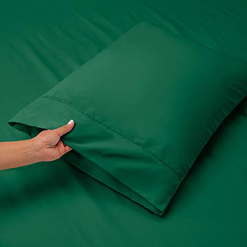 Hearth & Harbor Extra Deep Pocket Sheet Sets, Luxury Soft 6 Piece Bed Sheet Set Fits Mattress 18-24 Inches - Full, Hunter Green Hearth & Harbor