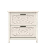 Bush Furniture Key West 2 Lateral File Cabinet | Document Storage for Home Office | Accent Chest with Drawers, Casual, Linen White Oak Bush Business Furniture