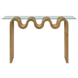 Modway Ondine Glass Console Table in Natural Modway