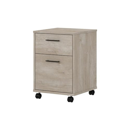 Bush Furniture Key West 2 Drawer Mobile File Cabinet, Rolling File Cabinet for Home Office - WoodArtSupply