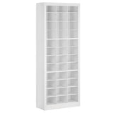 Hzuaneri Shoe Storage Cabinet, 36 Pairs Free Standing Closet Organizer, 9 inch Widened Cell Wood Shoe Organizer, 12 Tiers Vertical Space Saving Shoe Rack for Entryway, Cloakroom, White SR20703X Hzuaneri