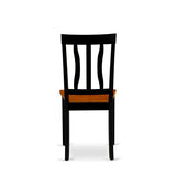 East West Furniture AVAT7-BLK-W 7 Piece Modern Dining Table Set Consist of an Oval Wooden Table with Butterfly Leaf and 6 Dining Room Chairs, 42x60 Inch, Black & Cherry East West Furniture