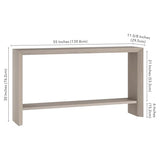 Henn&Hart 55" Wooden Rectangular Console Table Entryway Table, Sofa Table with Wooden Storage Shelf for Entryway, Living Room, Couch, Hallway, or Office, Beech White Henn&Hart