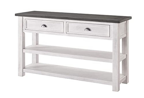 Martin Svensson Home Monterey Solid Wood Sofa Console Table White with Grey Top Martin Svensson Home