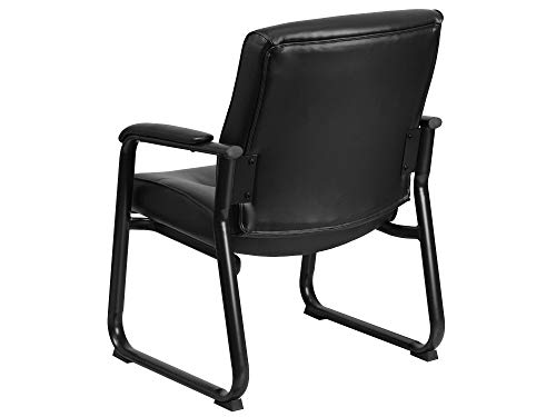 Flash Furniture Hercules Series Big & Tall LeatherSoft Executive Side Reception Chair, Padded Lobby Chair with 500-lb. Static Weight Capacity, Black