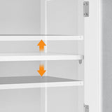 Yaheetech 67" Tall White Bathroom Storage Cabinet with Glass Door and Adjustable Shelves Yaheetech