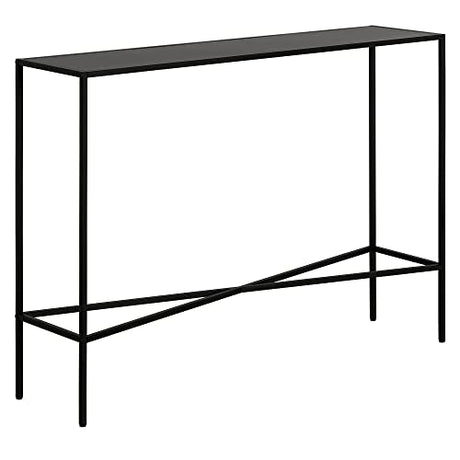 Henn&Hart 42" Metal Rectangular Console Table Entryway Table, Sofa Table for Entryway, Living Room, Couch, Hallway, or Office, Black Henn&Hart