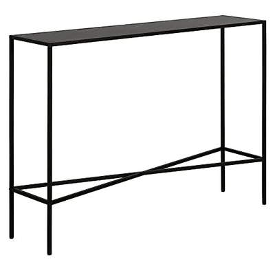 Henn&Hart 42" Metal Rectangular Console Table Entryway Table, Sofa Table for Entryway, Living Room, Couch, Hallway, or Office, Black