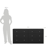 Tvilum 6 Drawer Double Dresser, Black Tvilum