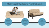 Royal Sleep Products by The Futon Factory 10 inch Foam Futon Mattress - Ivory Solid Fabric- Twin Size - CertiPUR Certified Foams - Made in USA - (Frame not Included) Royal Sleep Products