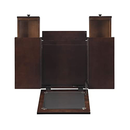 Linon Angela Walnut Vanity Set,30" x 36" x 18" - WoodArtSupply