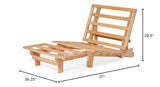 Nirvana Futons Twin Futon Lounger with Twill Khaki Mattress, Natural Solid Wood Nirvana Futons