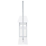 Pemberly Row Circular LED Wood Home Bar with Wine Storage White High Gloss Pemberly Row