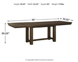 Signature Design by Ashley Dellbeck Casual Rectangular Dining Extension Table, Seats up to 8, Dark Brown Signature Design by Ashley