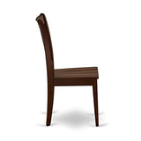 East West Furniture Antique 3 Piece Room Set Contains a Round Wooden Table with Pedestal and 2 Kitchen Dining Chairs, 36x36 Inch, AMCL3-MAH-W East West Furniture