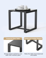 Qsun 3 Pieces Patio Furniture Set Rocking Bistro Set Outdoor Rattan Conversation with Coffee Table for Garden Balcony Backyard Poolside (Grey Cushion) Qsun