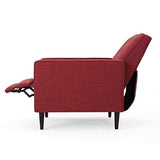 Christopher Knight Home GDFStudio Mervynn Mid-Century Modern Fabric Recliners, 2-Pcs Set, Red / Dark Espresso