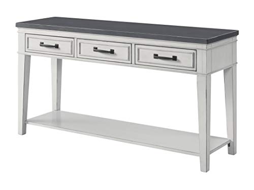 Martin Svensson Home Del Mar Sofa Table, Antique White and Grey - WoodArtSupply