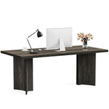 Tribesigns 10.5FT Conference Table, Large Rectangle Meeting Seminar Table for 10-12 Person, Long Wooden Business Tables (Set of 2, Dark Gray) Tribesigns