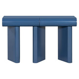 48" Stonehenge Style Modern Console Table with Storage Drawers, Wood Minimalism Industrial Curved Entryway Table for Entrance, Hallway, Living Room (Blue) Virubi