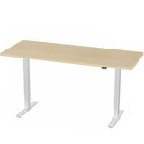 VIVO Electric 60 x 24 inch Stand Up Desk, Height Adjustable, Light Wood Top White Frame, Home and Office Furniture Sets, DESK-KIT-W06C VIVO
