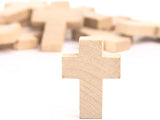 Pack of 30 Unfinished Wood Crosses - Blank Mini Wooden Cross Shaped Cutouts Religious Sunday School VBS Summer Camps DIY Arts Craft Projects (1-1/2" H x 1-1/4'W) Factory Direct Craft