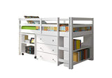 Donco Kids Study Modern Twin Low Loft Bed in White Finish Donco Kids